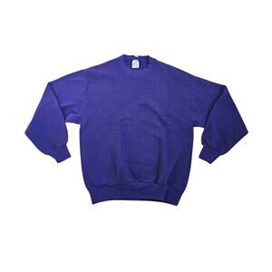Jerzees Made In USA Blank Plain Purple 50/50 Sweatshirt Sz M 1990s